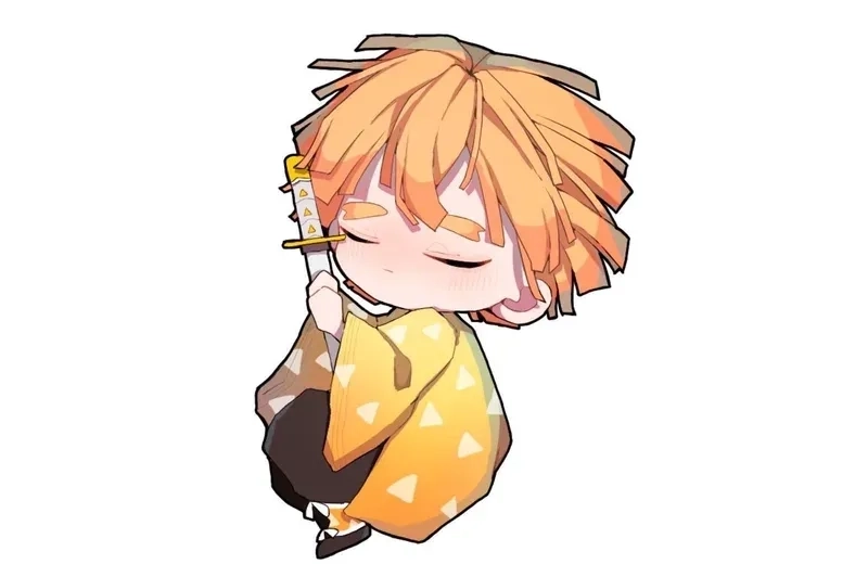 Ảnh Zenitsu chibi cute rạng rỡ như ánh nắng