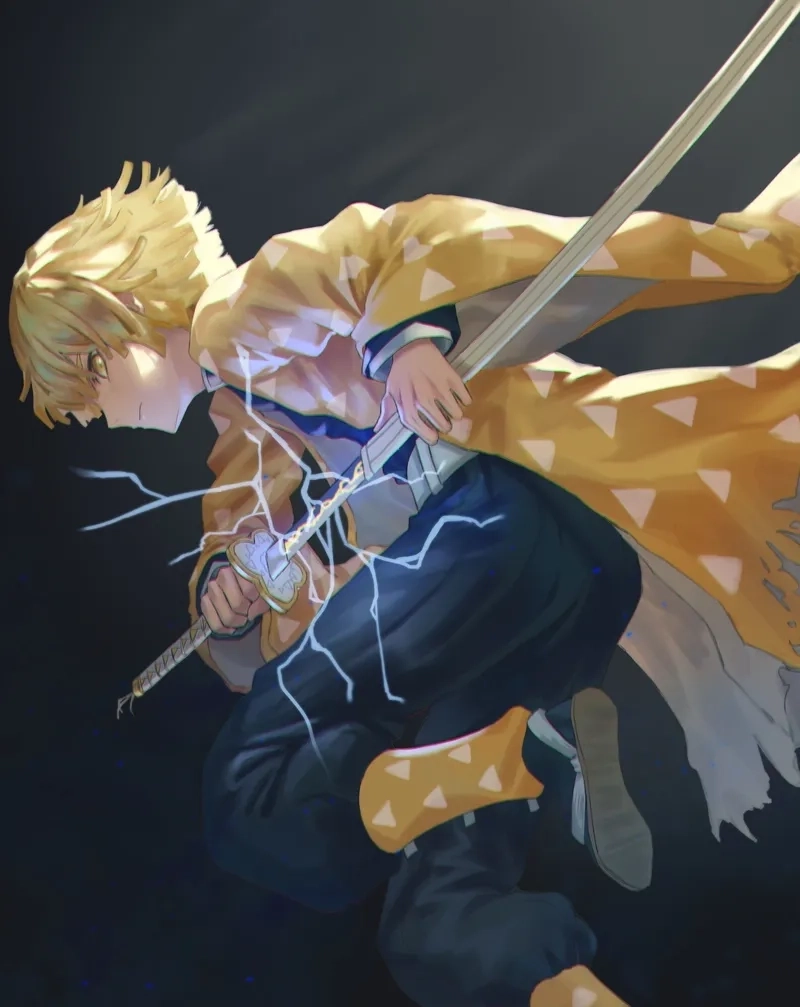 Hình nền Zenitsu ngầu cực chất trên thiết bị