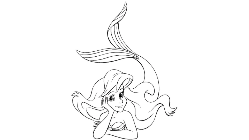 Giải trí với tranh tô màu nàng tiên cá cho bé