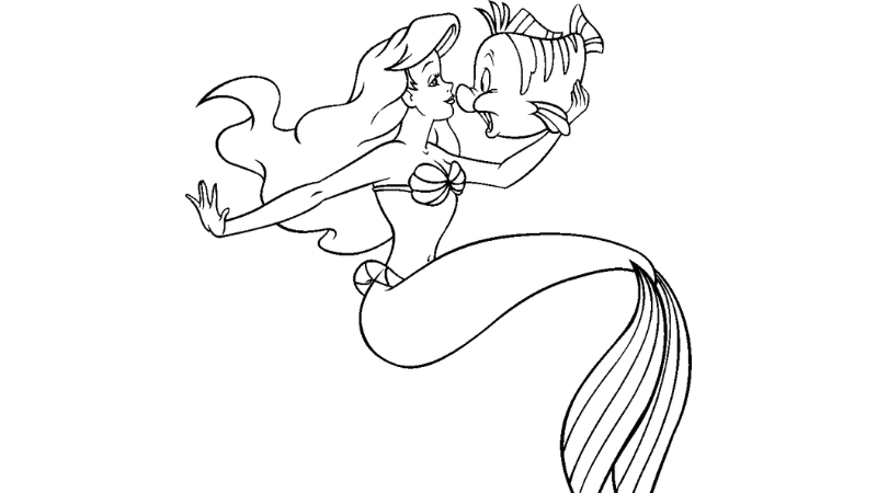 Rèn kỹ năng với tranh tô tô màu nàng tiên cá