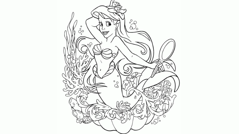 Sáng tạo cùng tô màu hình nàng tiên cá