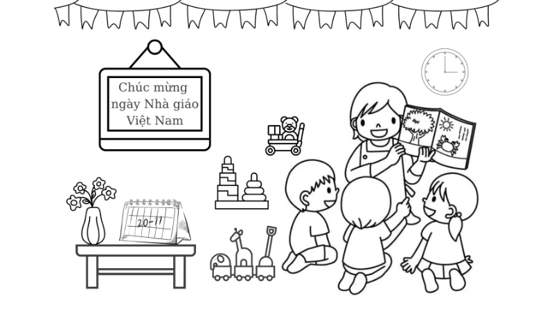 Tranh tô màu 20/11 là như thế nào