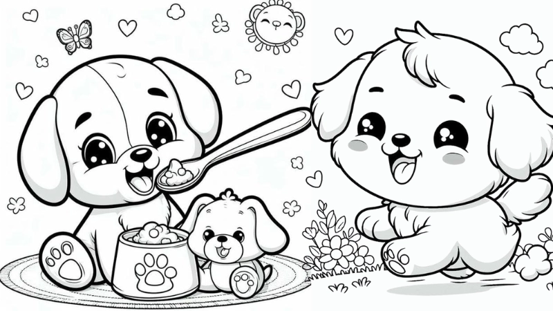 Tranh tô màu con chó là như thế nào