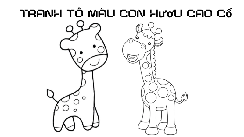 Tranh tô màu con hươu cao cổ là như thế nào