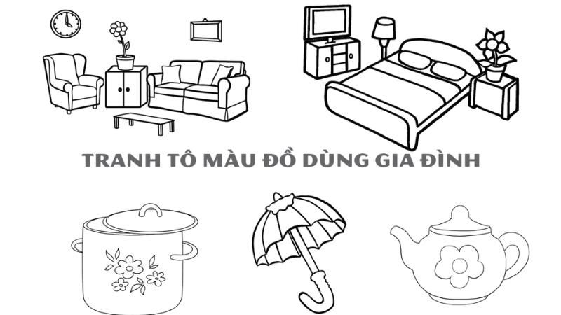 Tranh tô màu đồ dùng gia đình là như thế nào