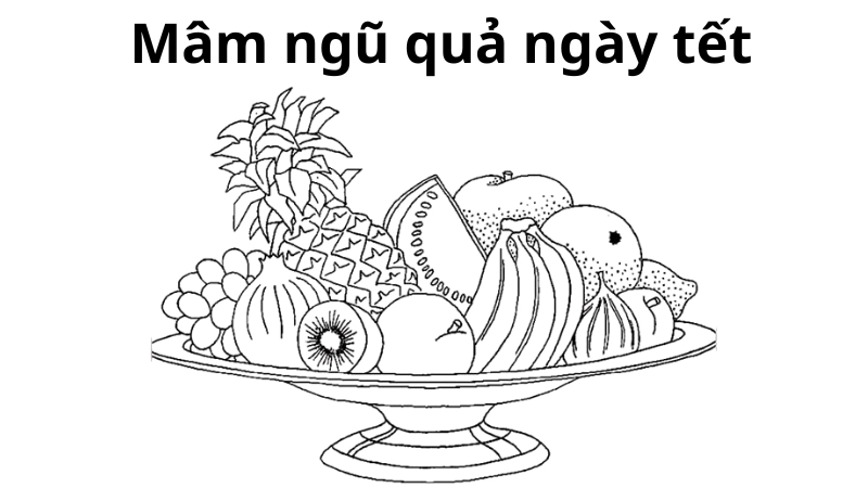 Tranh tô màu mâm ngũ quả là như thế nào