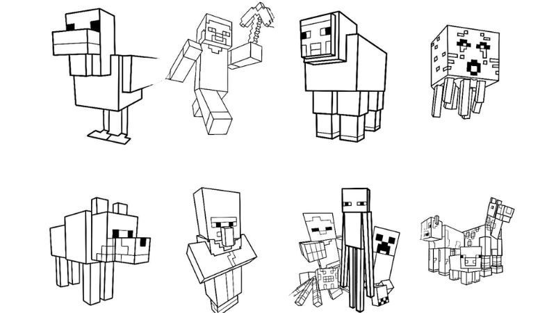 Tranh tô màu minecraft là như thế nào