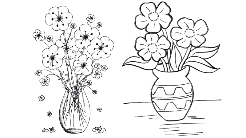 Tranh tô màu bình hoa là như thế nào đẹp mắt