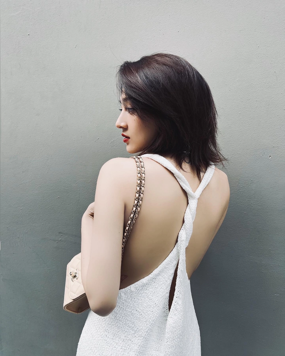 Bức ảnh hậu trường của diễn viên Bảo Anh trong phim