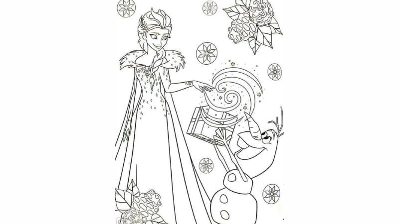 Bé sẽ mê mẩn với tranh tô màu cho bé elsa