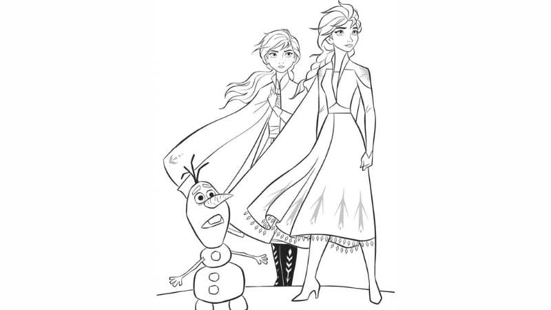 Cho bé trải nghiệm với tranh tô màu elsa anna