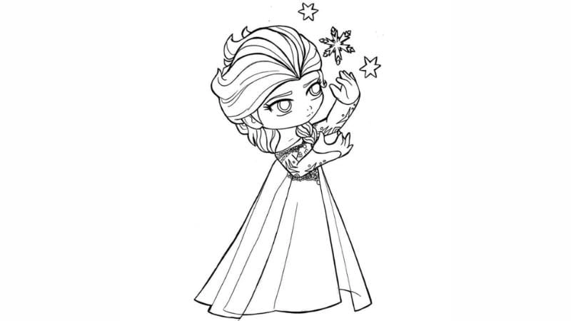 Hình ảnh ngộ nghĩnh từ tô màu elsa cho bé