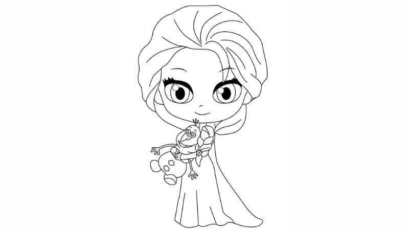 Cùng con tô vẽ với tô màu elsa công chúa
