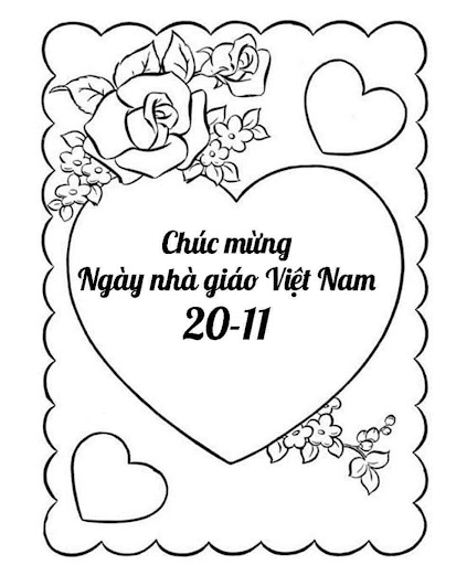 Lưu ngay bộ tranh 20 11 tô màu dành tặng cô
