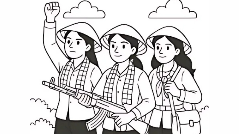Gợi nhớ lịch sử qua tranh tô màu về ngày 30 4