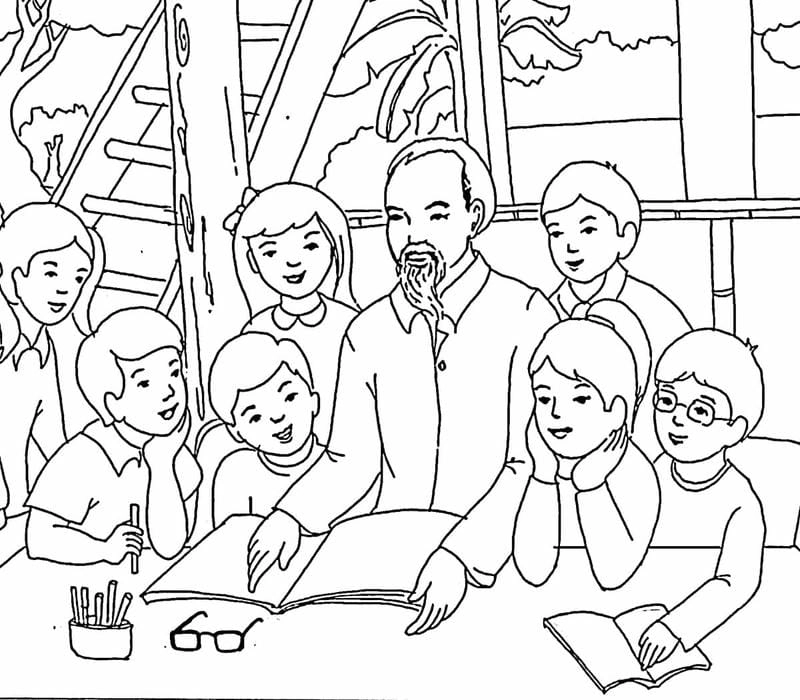 Tham khảo bộ tranh tô màu lăng bác hồ