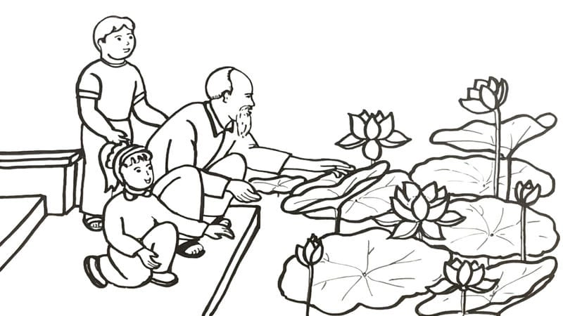 Chia sẻ tranh vẽ lăng bác hồ chưa tô màu