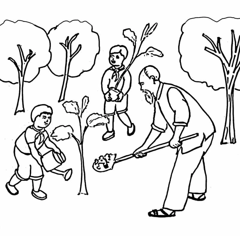 Học và chơi với hình bác hồ tô màu