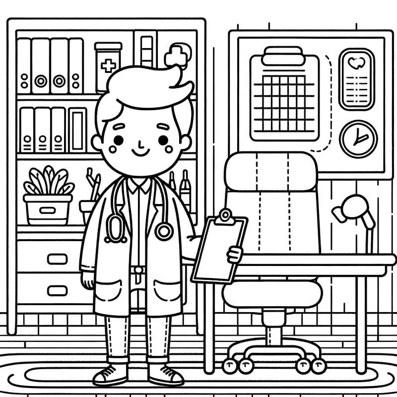 Bộ sưu tập đẹp mắt tranh tô màu bác sĩ cho bé
