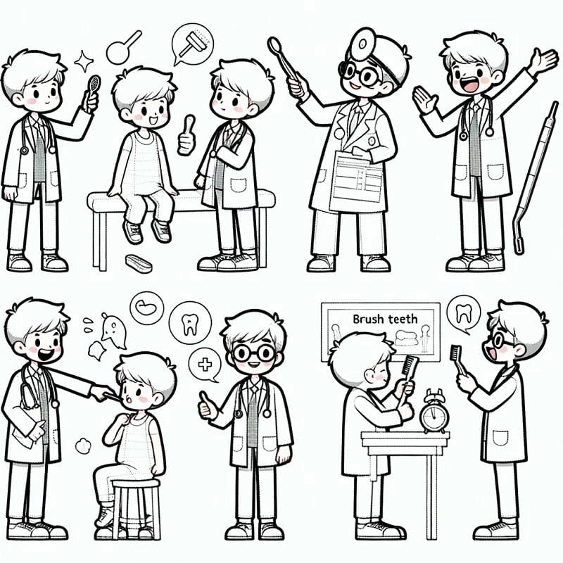 Tập tô dễ dàng qua hình tô màu bác sĩ