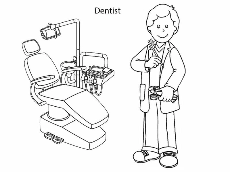 Giúp bé hiểu nghề qua tranh tô màu bác sĩ khám bệnh