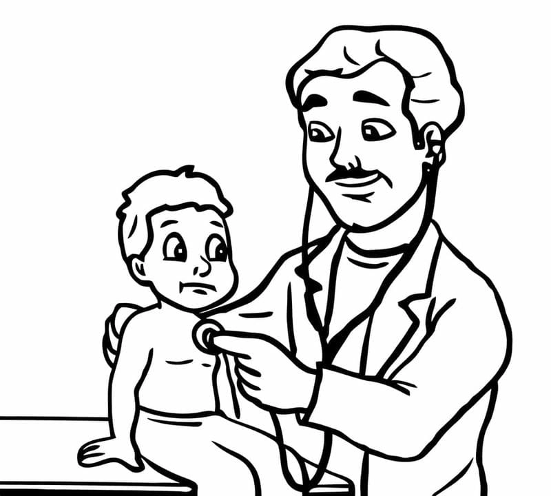 Bé tập làm người tốt với tô màu bác sĩ