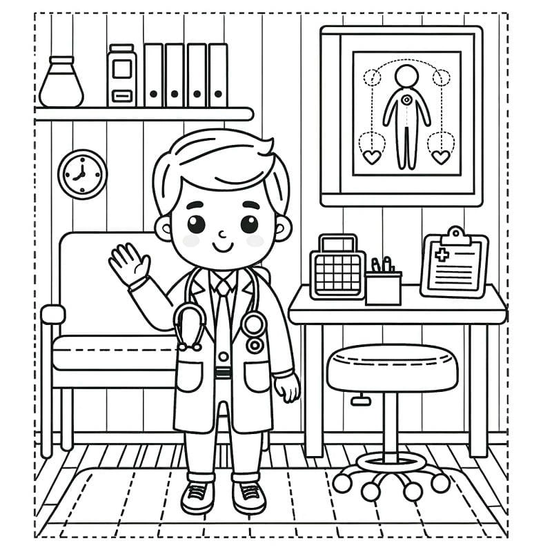Truyền cảm hứng qua tranh tô màu nghề bác sĩ