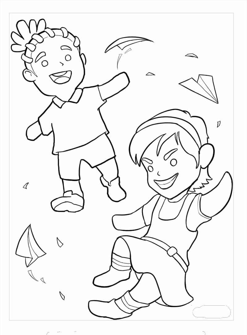 Tải ngay hình bạn trai bạn gái cho trẻ tô màu đẹp đơn giản cho bé