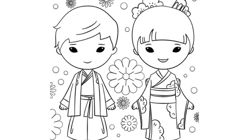 Thử tài bé qua tô màu trang phục bạn trai bạn gái nhiều kiểu dáng