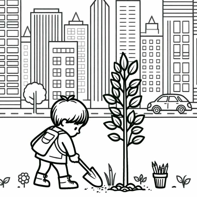 Tranh tô màu bé bảo vệ môi trường mang tính giáo dục cao