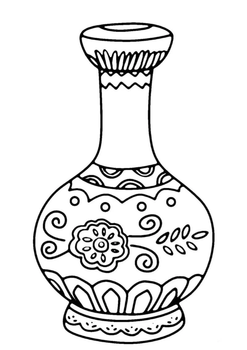 Bộ sưu tập tranh tô màu bình hoa giúp bé tô màu bình hoa