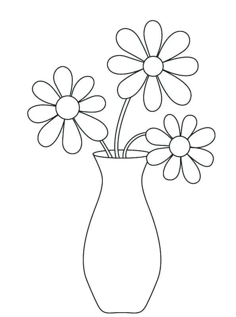 Sáng tạo cùng tranh tô màu bình hoa với tranh tô màu bình nước