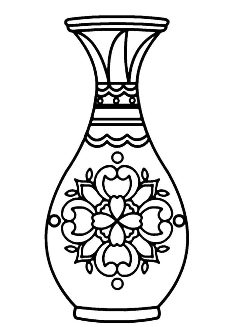 Tổng hợp tranh tô màu bình hoa và bình hoa tranh tô màu lọ hoa