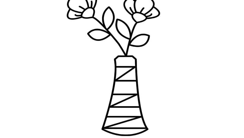 Bé thử tranh tô màu bình hoa với nhiều cách tô màu bình hoa