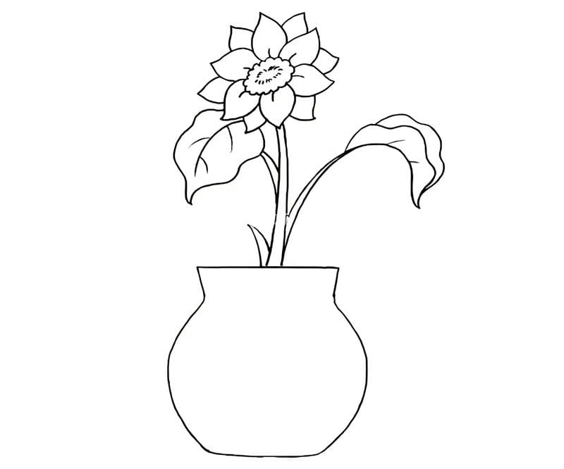 Gợi ý tranh tô màu bình hoa và cách vẽ lọ hoa đơn giản