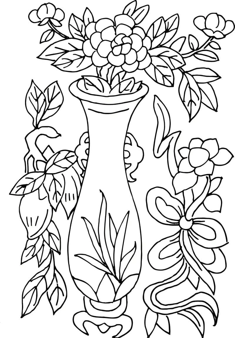 Cùng bé sáng tạo với tranh tô màu bình hoa và tranh vẽ bình hoa