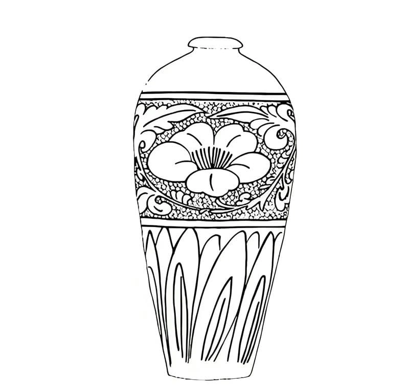 Mẫu đẹp tranh tô màu bình hoa vẽ tranh bình hoa đơn giản