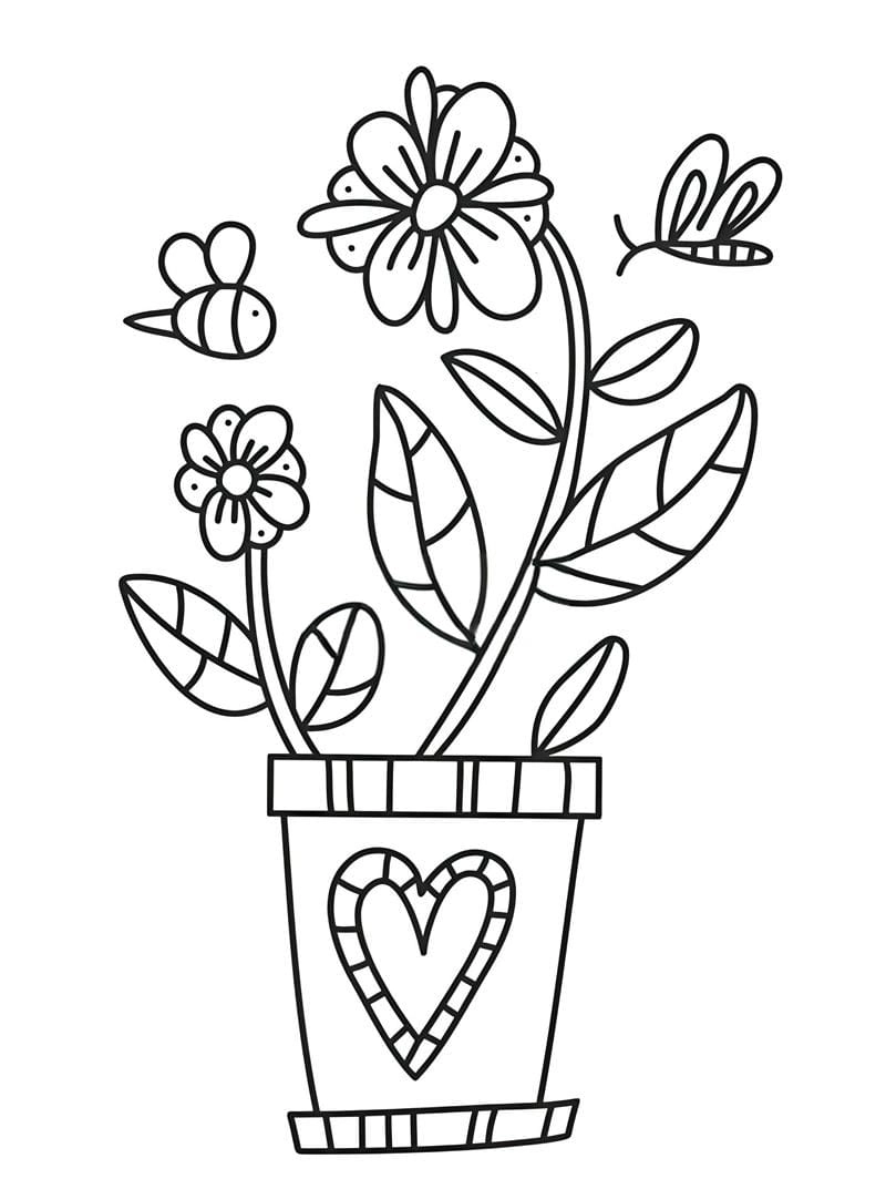 Tham khảo tranh tô màu bình hoa vẽ tranh chủ de hòa bình đơn giản