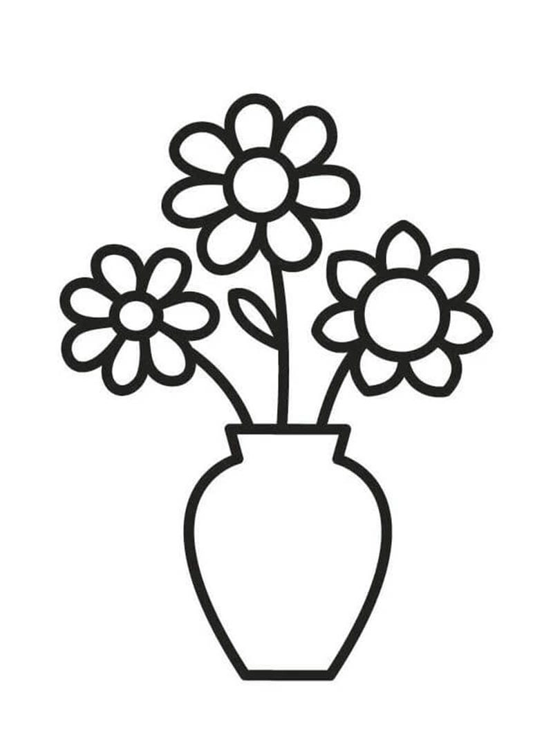 Tải về ngay tranh tô màu bình hoa mẫu tranh tô màu bình hoa đẹp