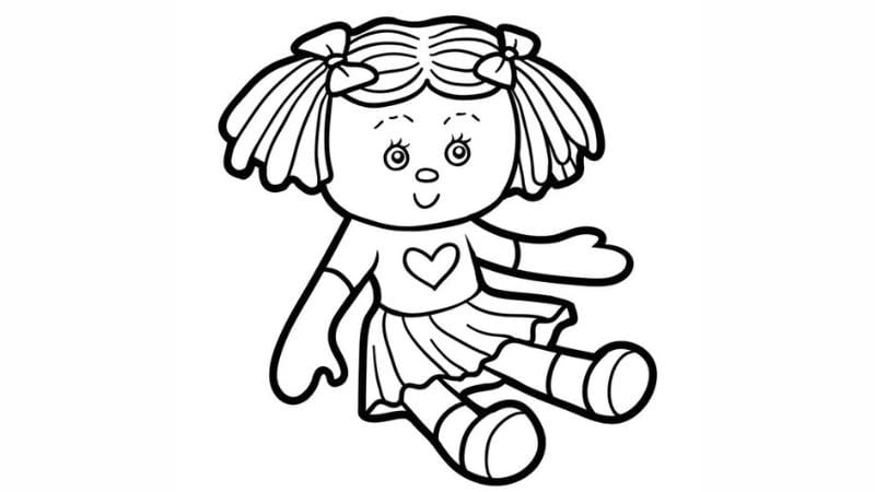 Tự tay bé sáng tạo vẽ búp bê tô màu