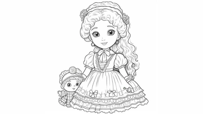 Bé sẽ thích bộ tranh tô màu búp bê chibi