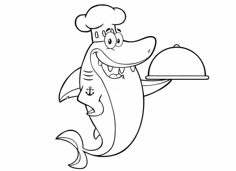 Bé gái rất thích kiểu tranh tô màu cá mập cute