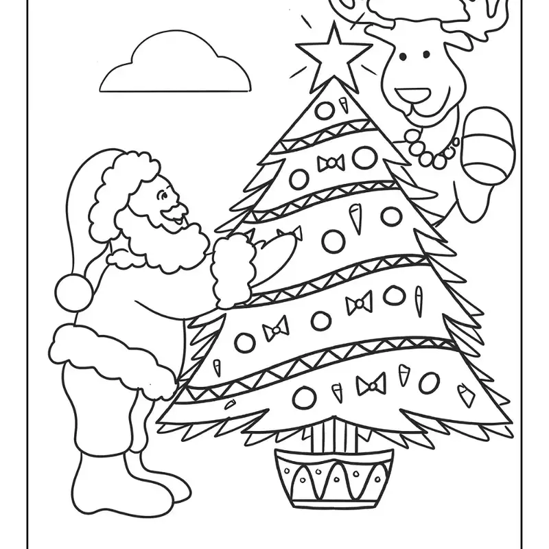 Tranh tô màu cây thông noel miễn phí phù hợp mọi lứa tuổi