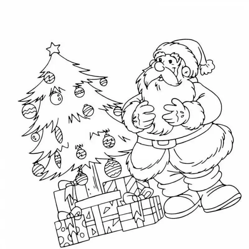 Tranh tô màu cây thông noel sắc nét rõ ràng cho bé tô