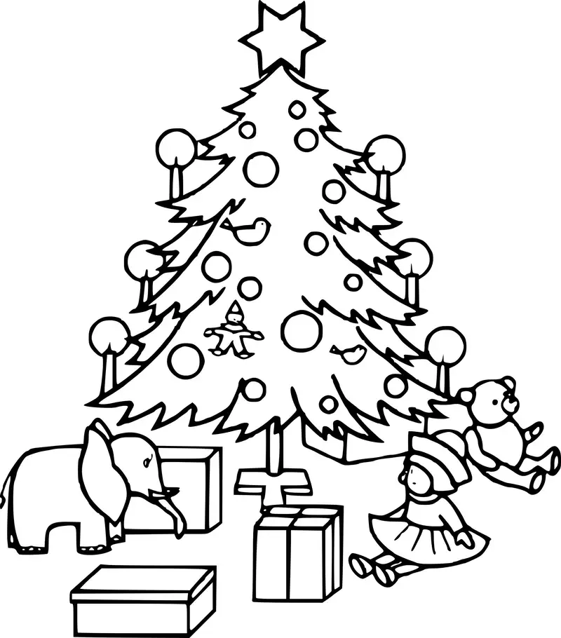 Christmas tranh tô màu cây thông noel cho mùa lễ thêm vui