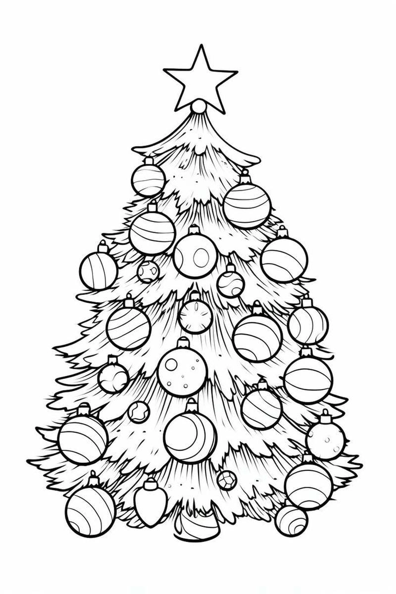 Góc học vui với hình ảnh cây thông noel tô màu