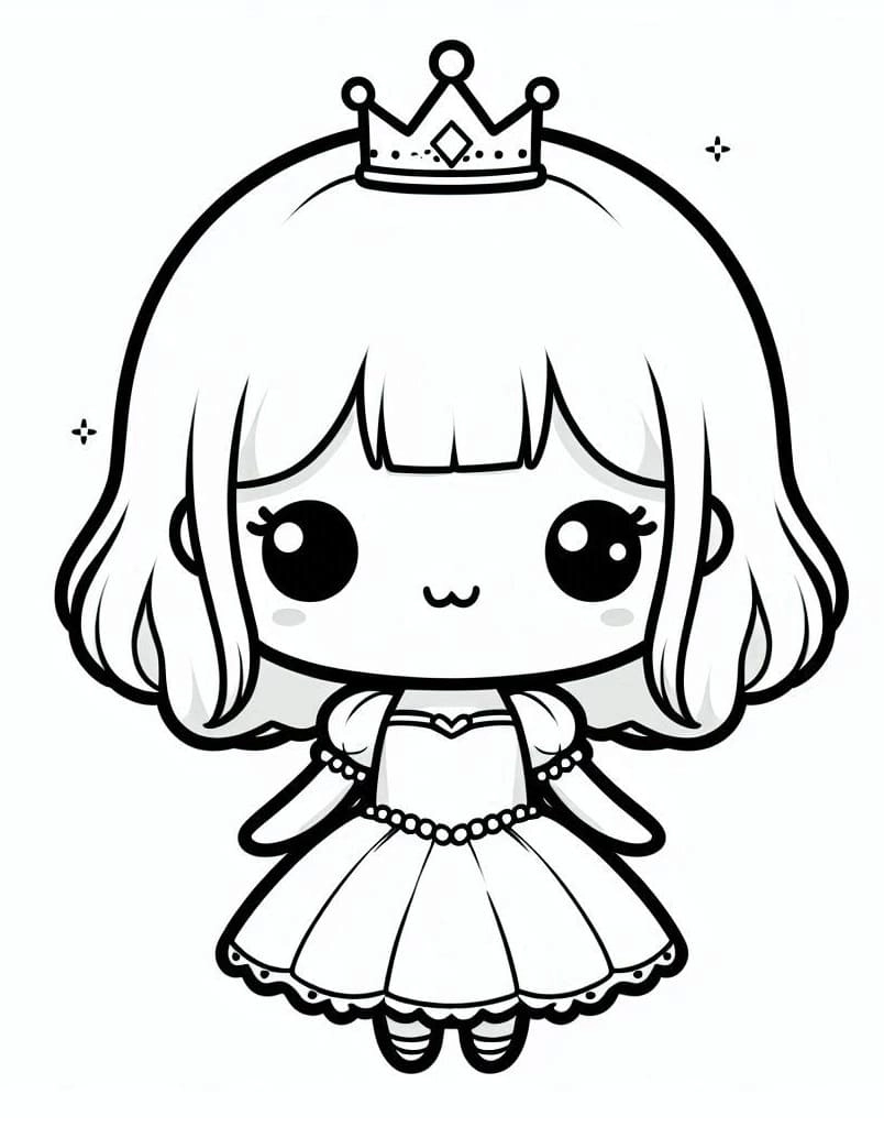 Be gai me man tranh tô màu công chúa chibi
