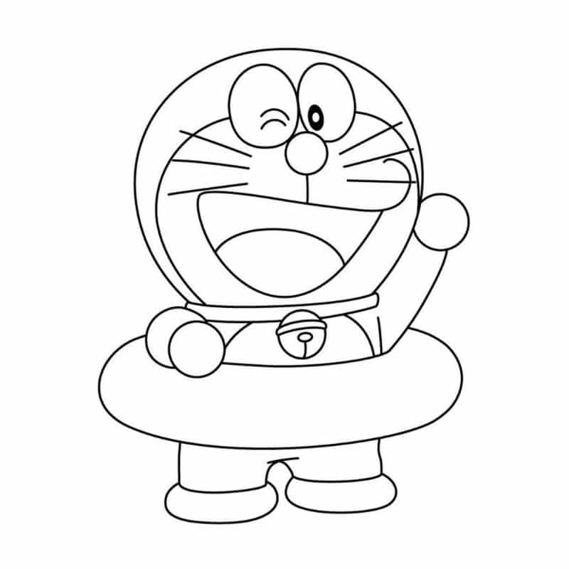 Cung ve tranh tô màu doremon cute chibi sieu dang yeu