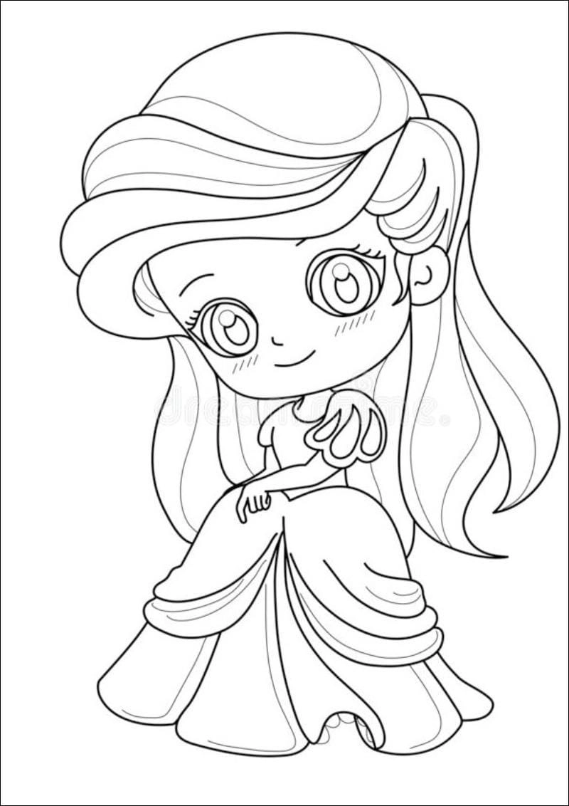 Thien than nho thich tô màu công chúa chibi