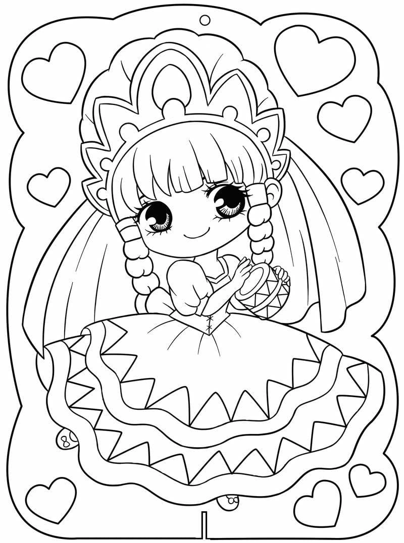 Chọn ngay chibi tranh tô màu công chúa cho bé tập tô